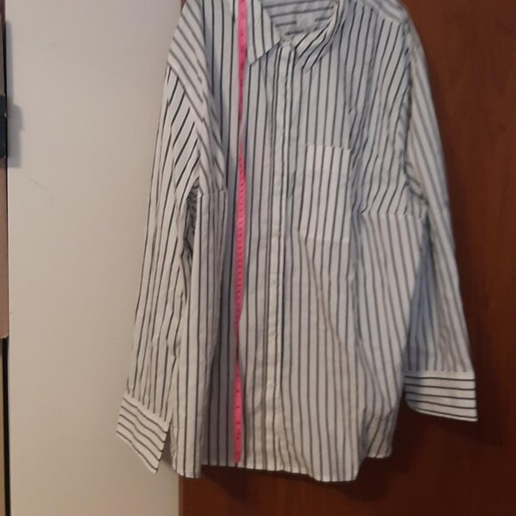 NEW With Tag ! A New Day Stripe Shirt Brown/White Size 3XL - Picture 2 of 10